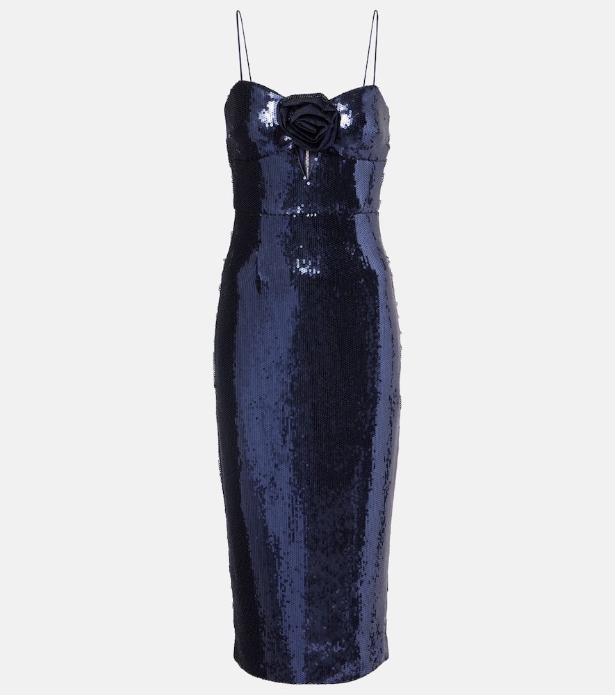 Rebecca Vallance Sequined Gown In Blue