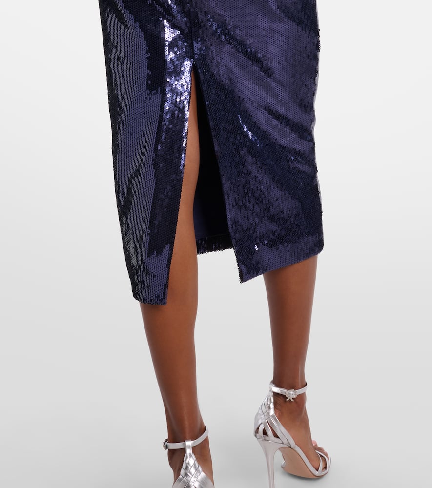 Rebecca Vallance Sequined Gown In Blue