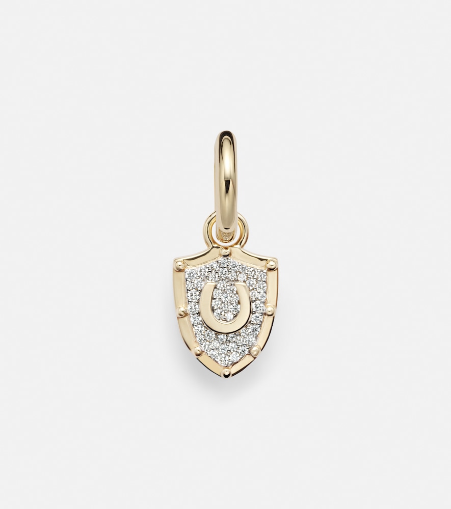 Protection Petite Chubby 18Kt Gold Single Earring With Diamonds
