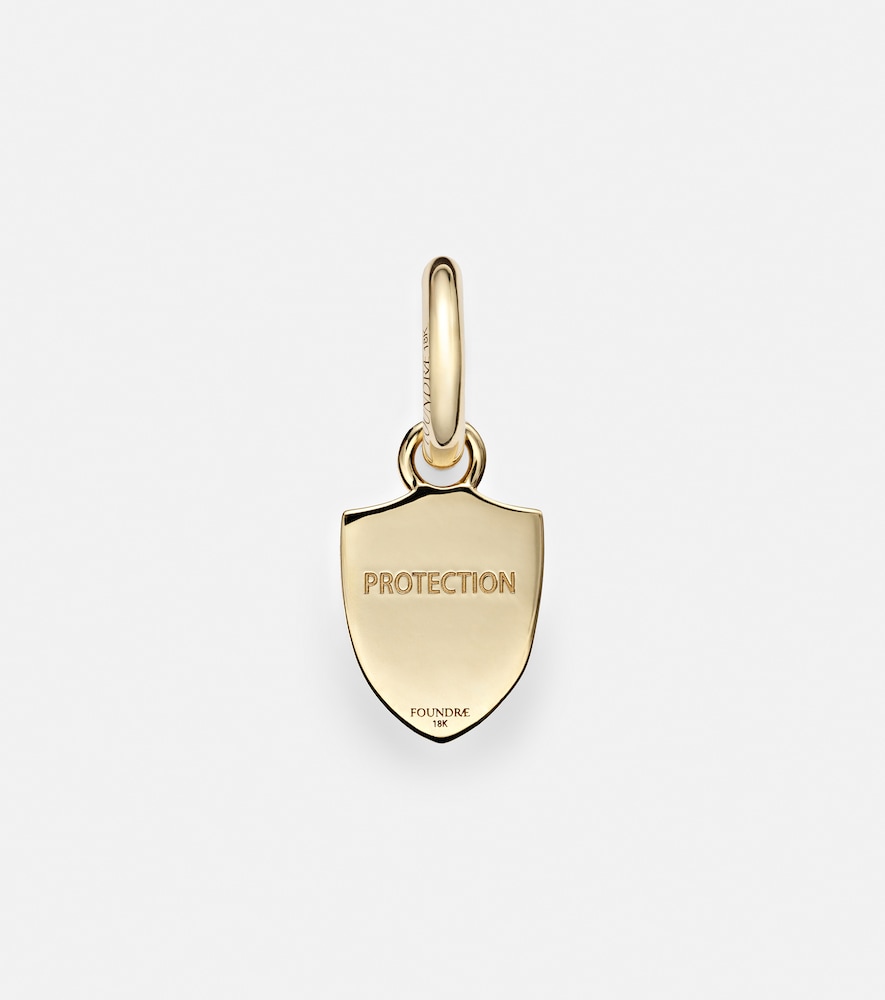  Foundrae Foundrae Protection Petite Chubby 18kt Gold Single Earring With Diamonds 