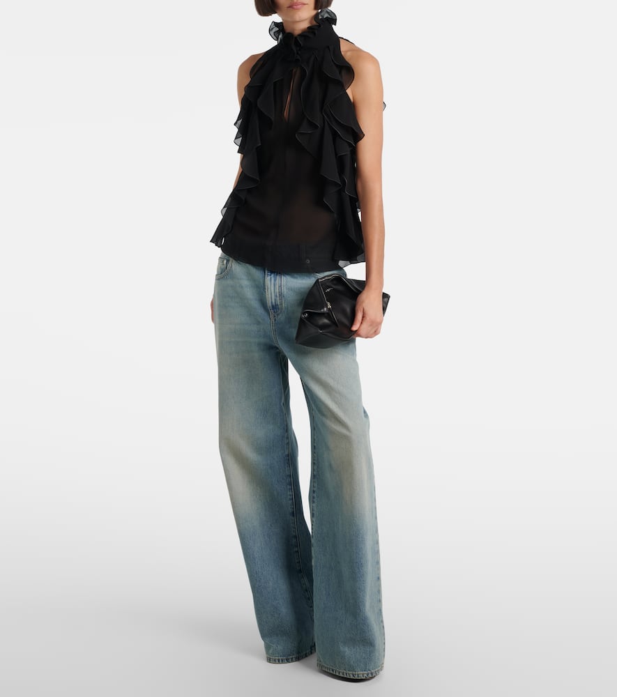 Alexander Mcqueen Manta Small Leather Clutch In Black