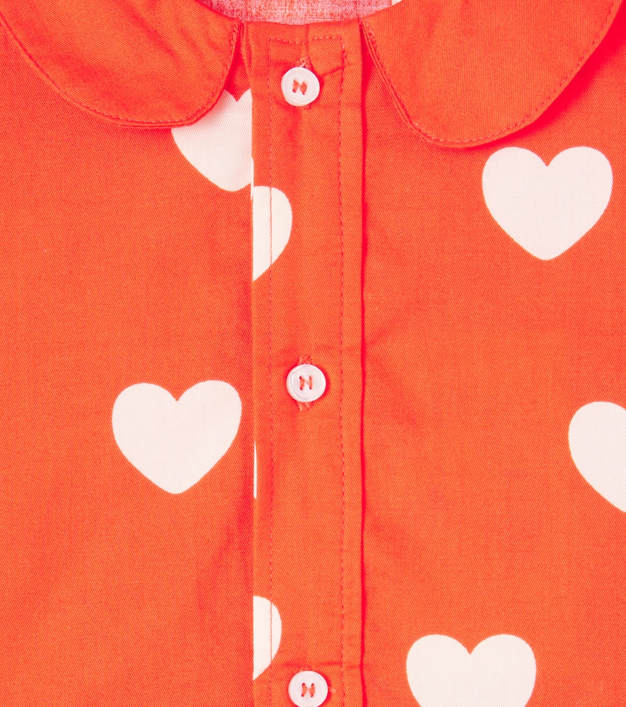 Mini Rodini Printed Cotton Dress In Red