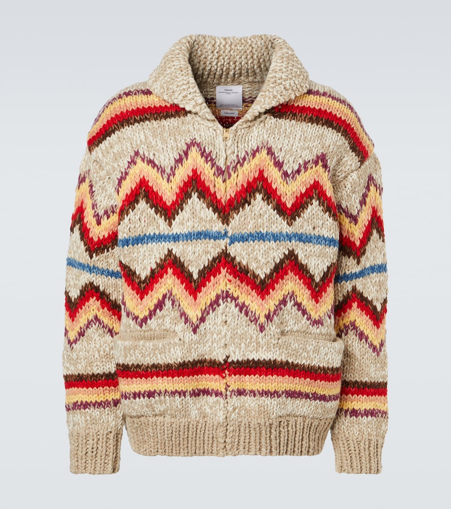 Visvim Cardigan in jacquard di lana e cashmere