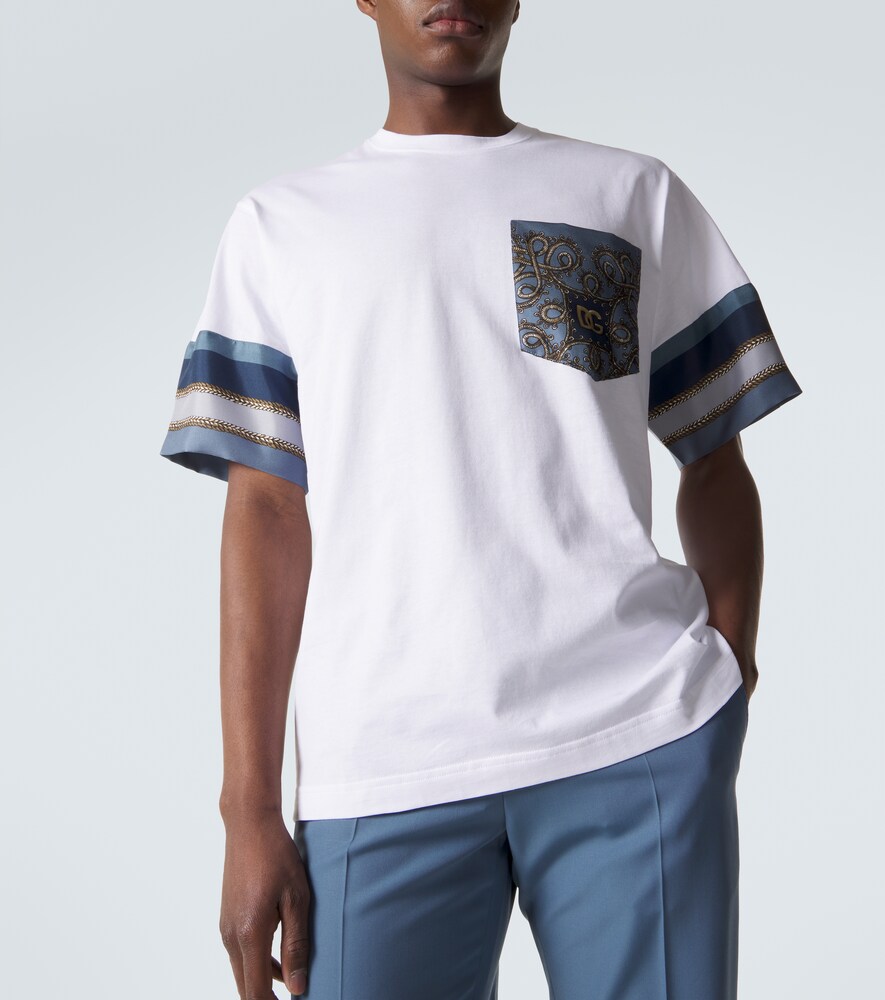  Dolce&gabbana Dolce&gabbana T-shirt Aus Baumwolle Und Seide 