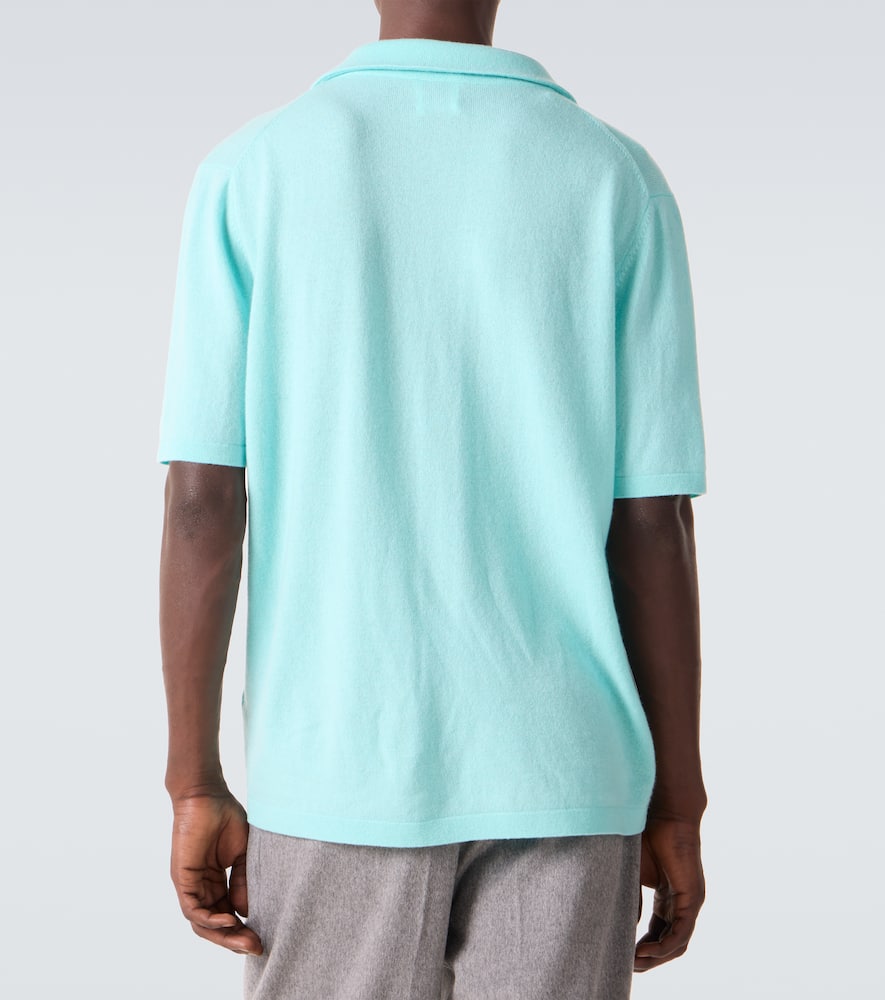 Allude Wool And Cashmere Polo Sweater In Blue