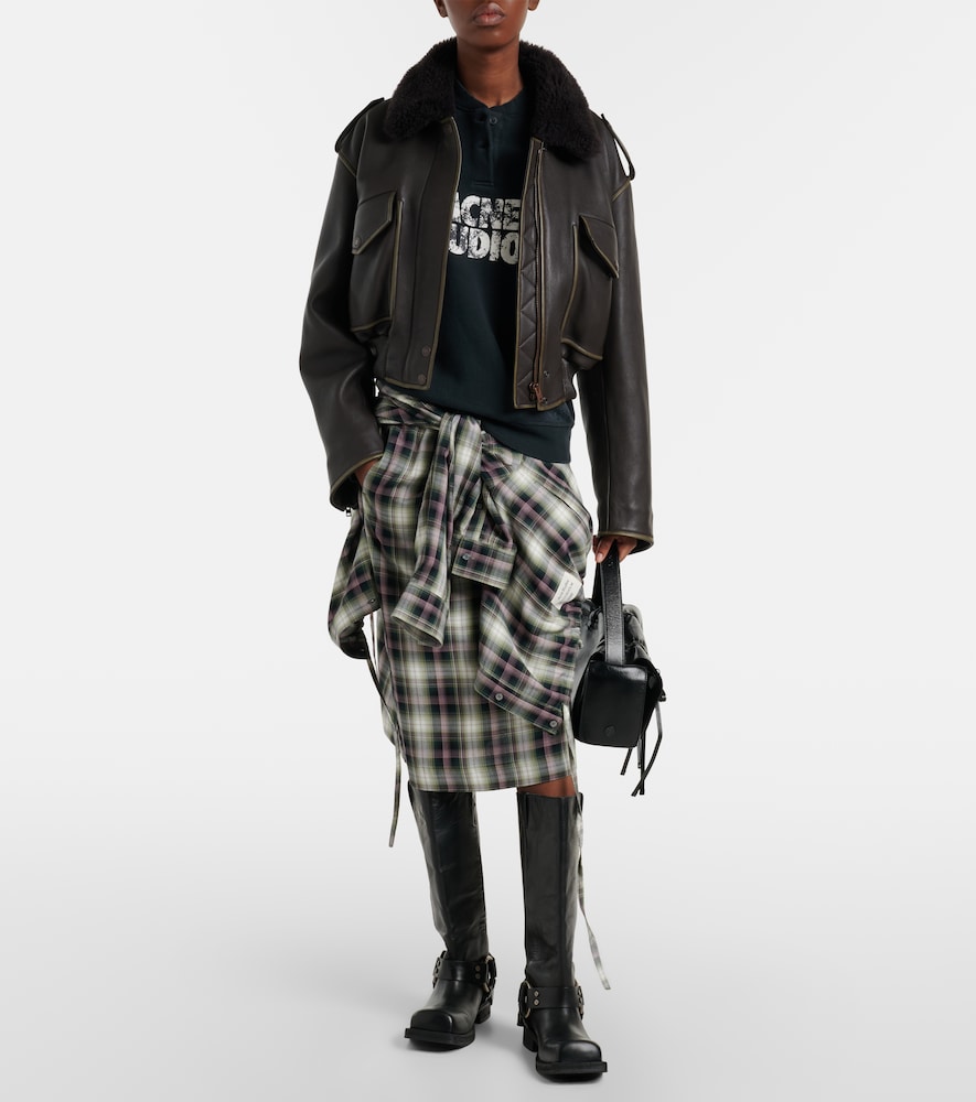  Acne Studios Acne Studios Distressed Logo Cotton Fleece Sweatshirt 