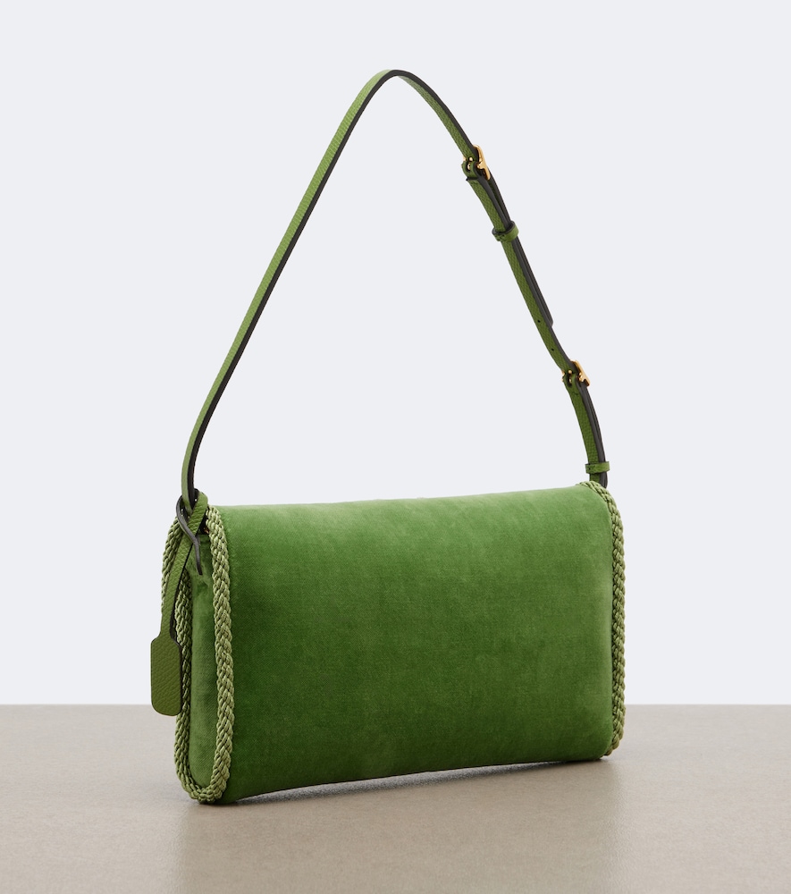 Garavani Devain Embellished Velvet Shoulder Bag
