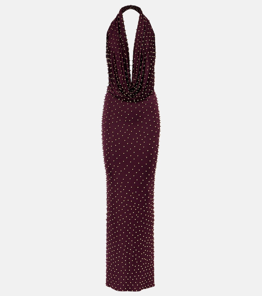 The New Arrivals Ilkyaz Ozel Agel embellished halterneck gown