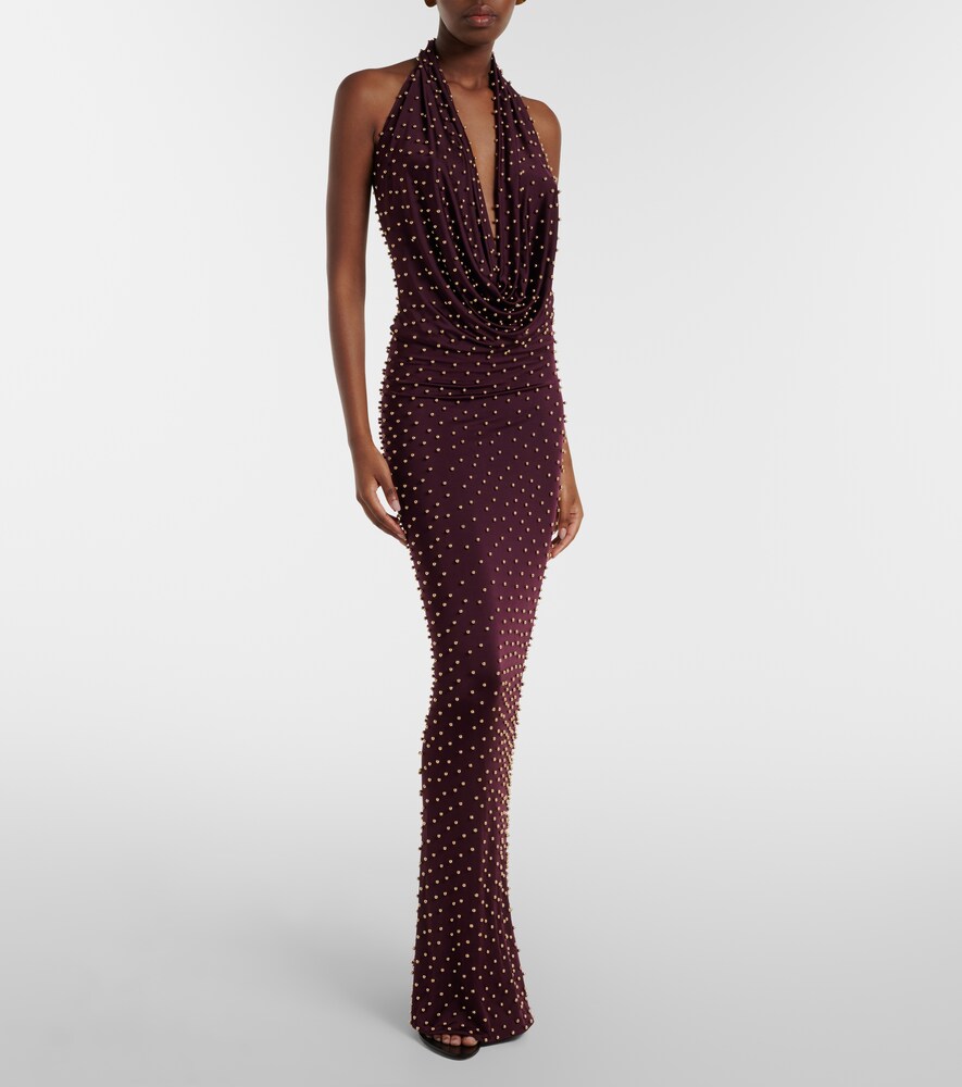 The New Arrivals Ilkyaz Ozel Agel embellished halterneck gown