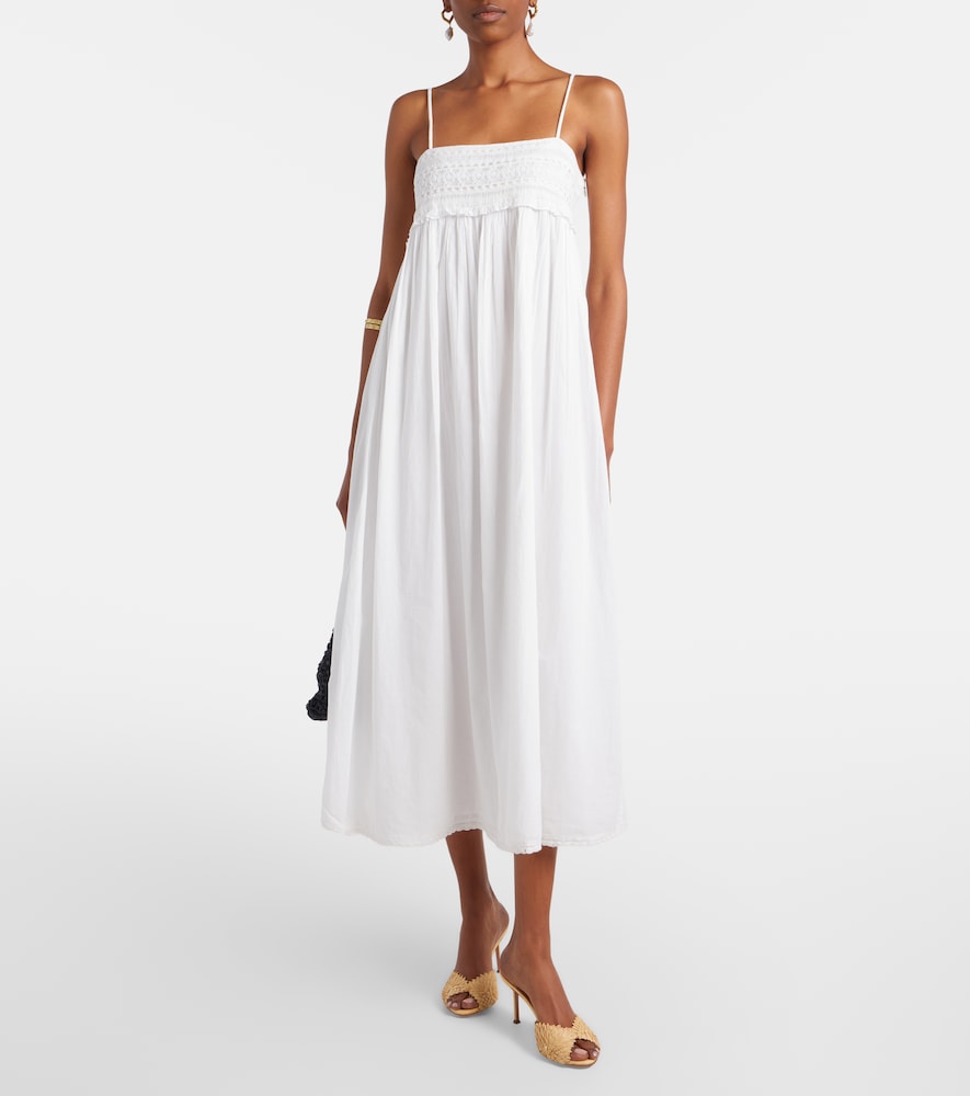 Posse Danielle lace-trimmed cotton midi dress