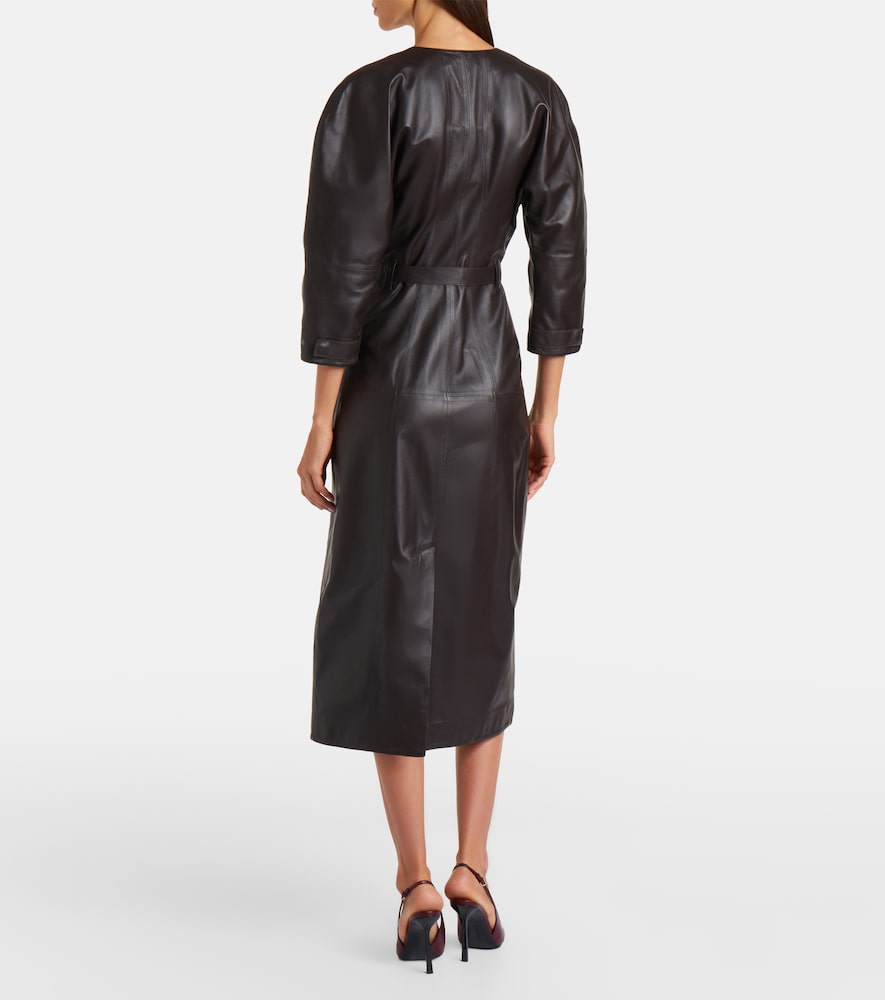  Victoria Beckham Victoria Beckham Leather Midi Dress 