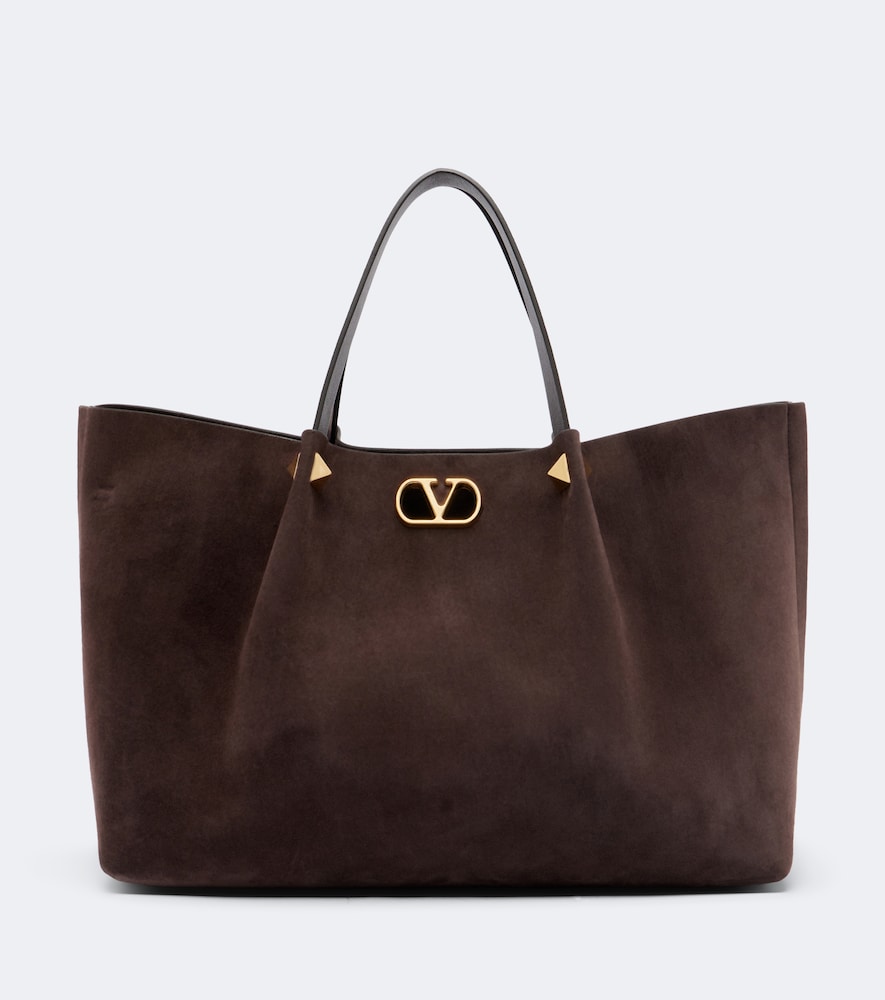 Tote Bag VLogo Signature Large aus Veloursleder