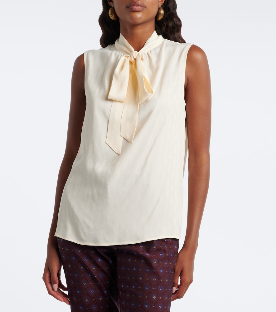Paisley Jacquard Crêpe De Chine Top