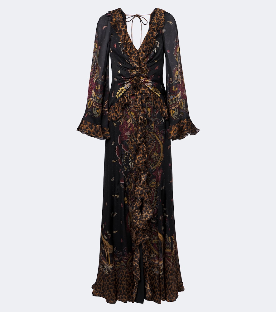 Bedrucktes Maxikleid aus Seide