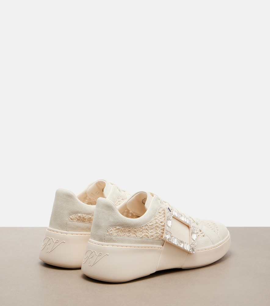  Roger Vivier Roger Vivier Viv Skate Suede-trimmed Platform Sneakers 