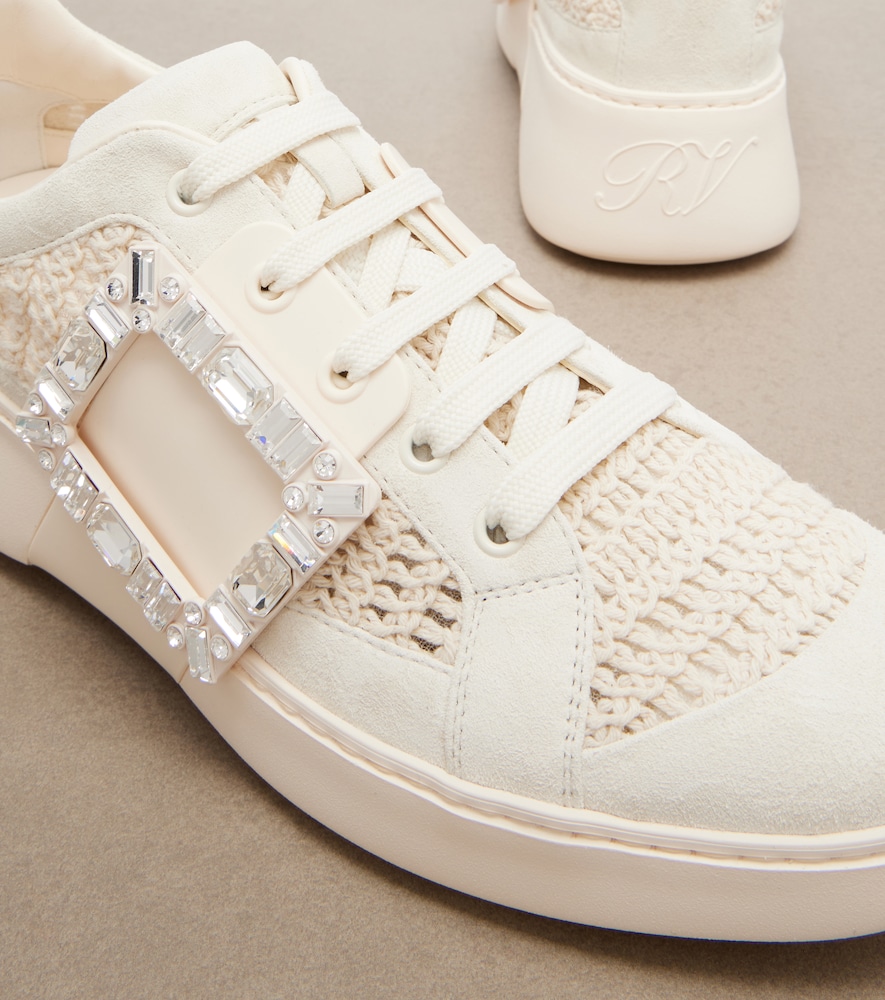  Roger Vivier Roger Vivier Viv Skate Suede-trimmed Platform Sneakers 