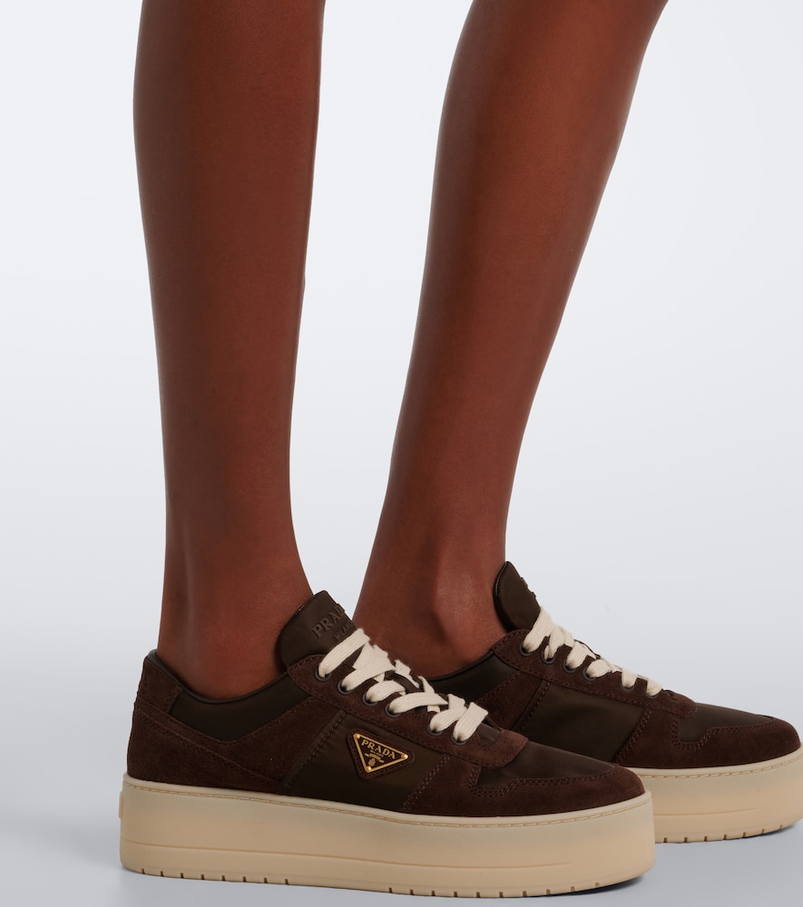 Downtown Bold Suede-Trimmed Platform Sneakers