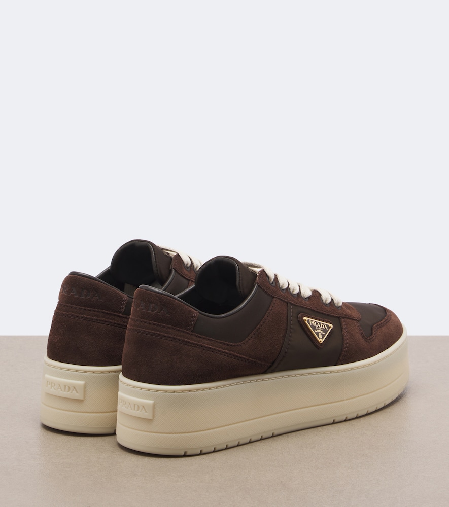 Downtown Bold Suede-Trimmed Platform Sneakers