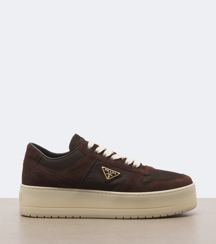 Downtown Bold Suede-Trimmed Platform Sneakers