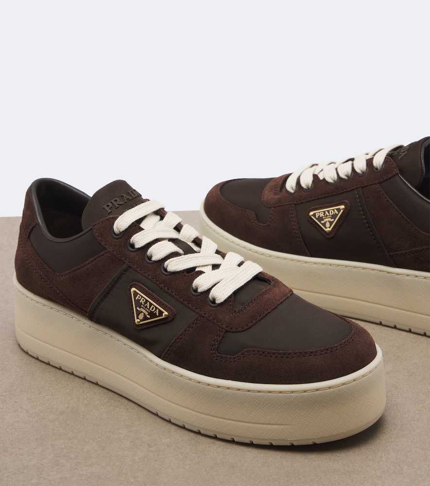 Downtown Bold Suede-Trimmed Platform Sneakers