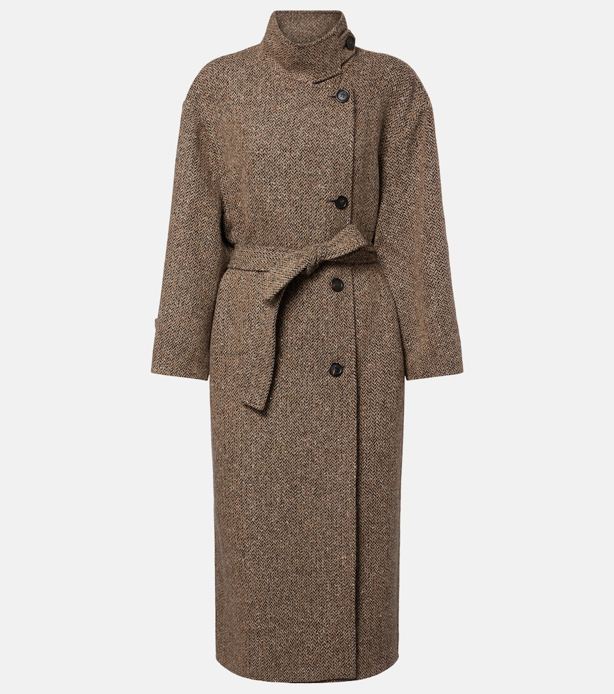 Brunello Cucinelli Belted herringbone wool-blend coat | Thumbnail 1 Brunello Cucinelli Belted herringbone wool-blend coat | Thumbnail 1
