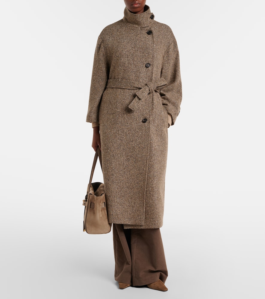 Brunello Cucinelli Belted herringbone wool-blend coat | Thumbnail 2 Brunello Cucinelli Belted herringbone wool-blend coat | Thumbnail 2