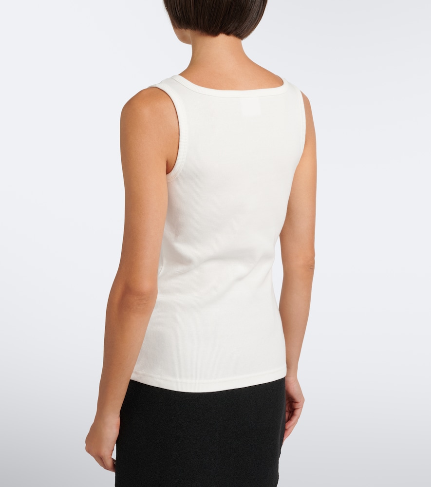 Courrèges Ribbed-Knit Cotton Zip-Up Tank Top