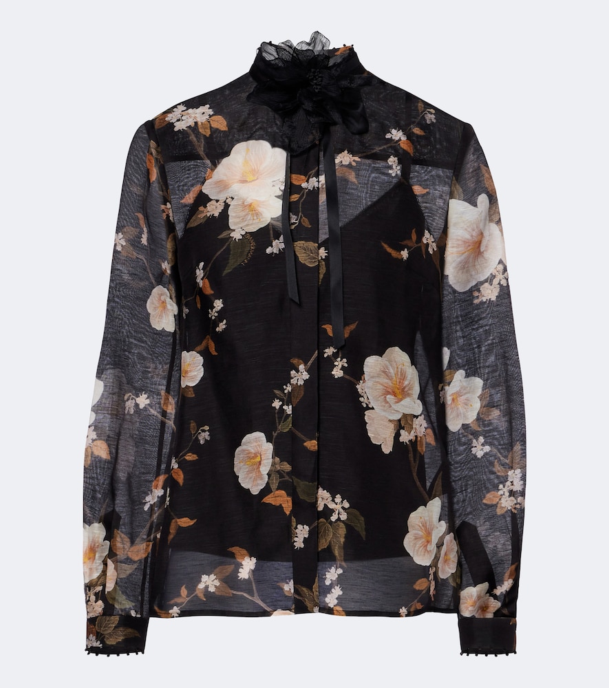Camicia Ascent in lino e seta con fiocco