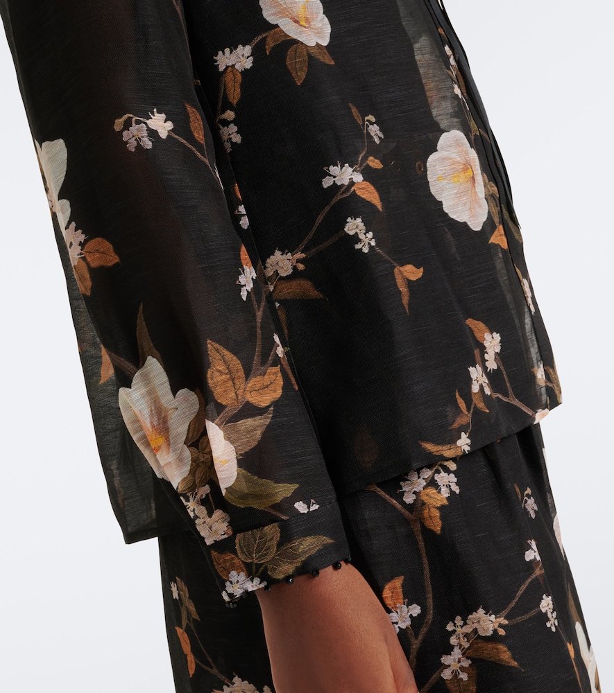 Ascent Bow-Detail Linen And Blouse