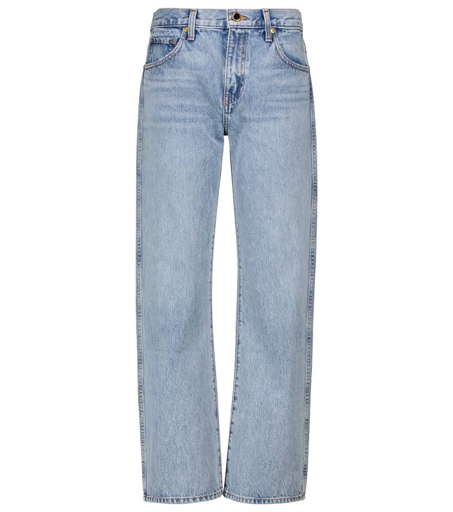 Khaite Kerrie Mid-rise Straight-leg Jeans In Blue