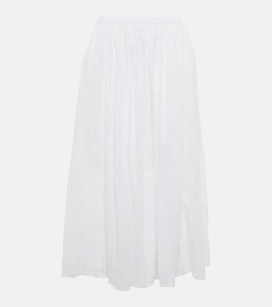 Velvet Wynne broderie anglaise midi skirt