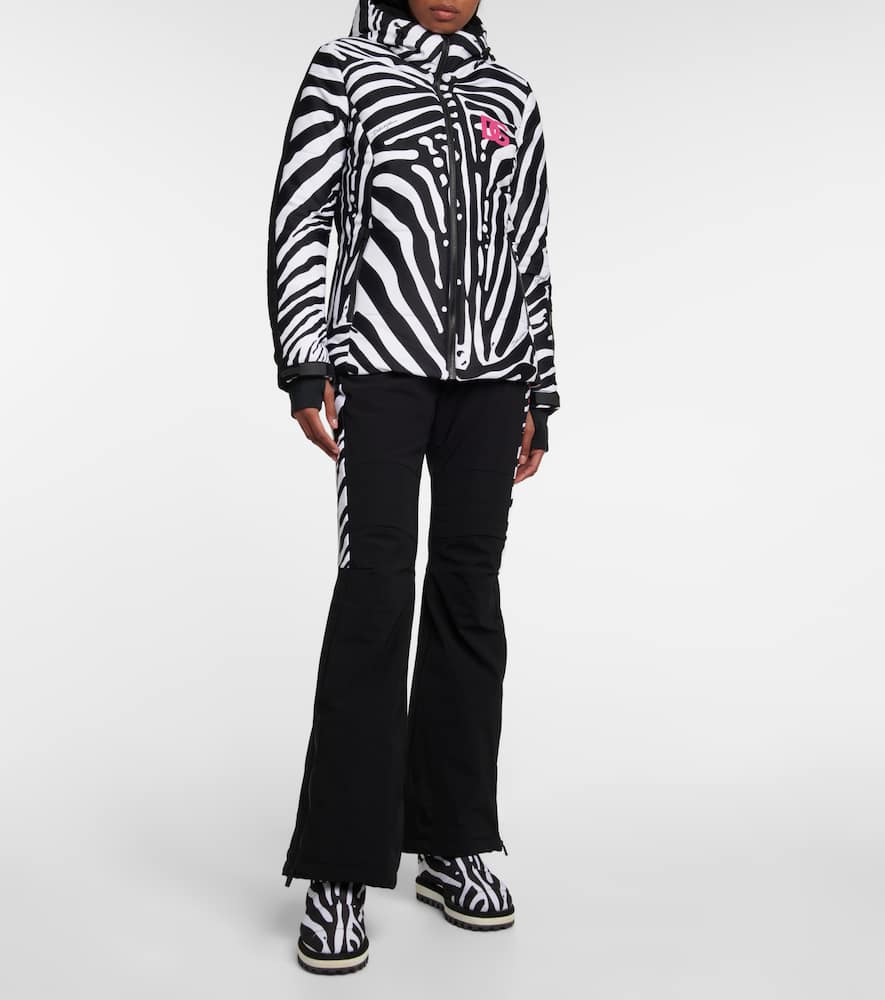 Shop Dolce & Gabbana Zebra-print Ski Jacket In Zebra Nera Fdo.bianc Ext.