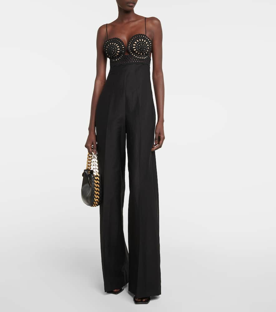 Shop Stella Mccartney Broderie Anglaise Jumpsuit In Black