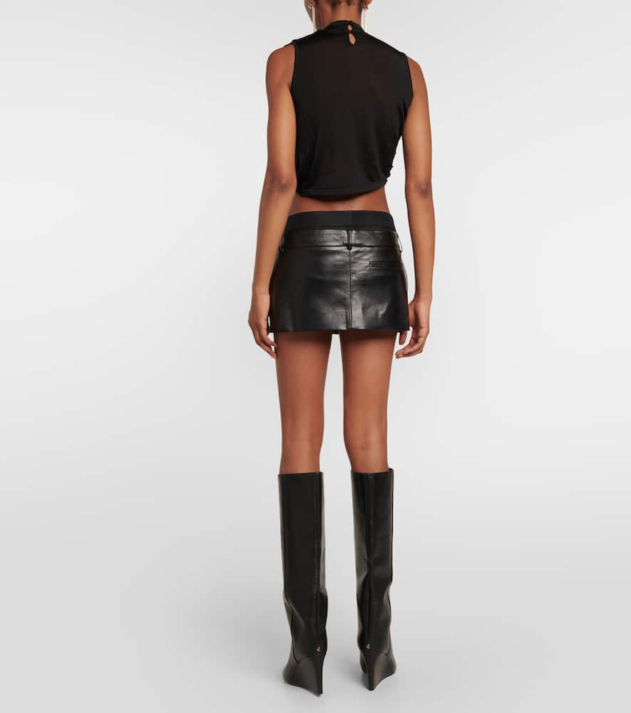 Shop Aya Muse Oloma Faux Leather Miniskirt In Black