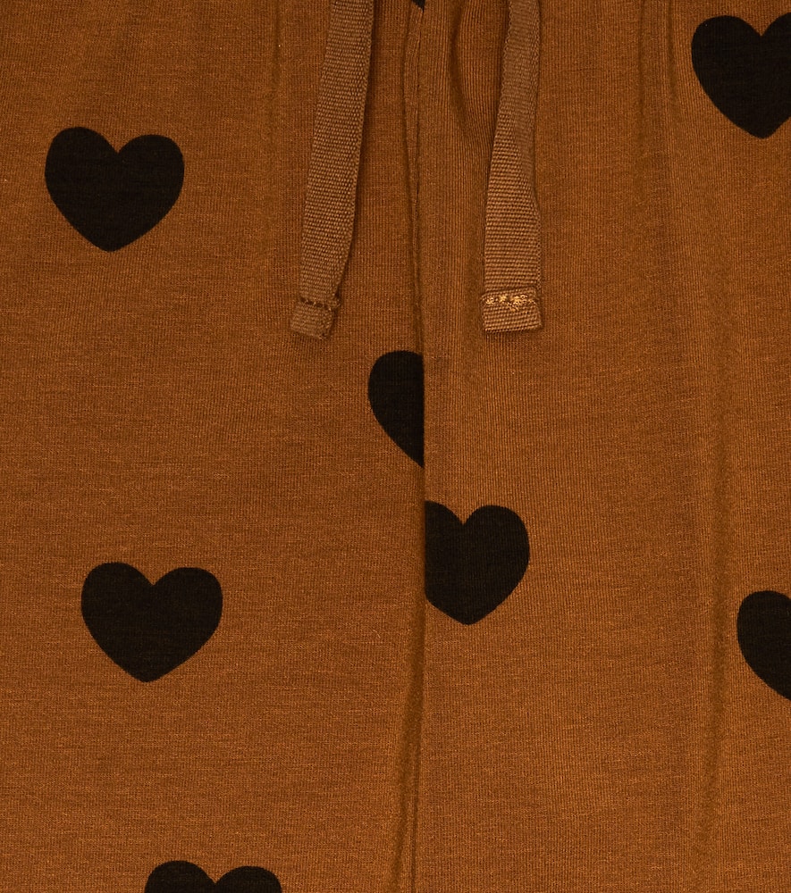 Mini Rodini Basic Hearts Jersey Sweatpants In Brown