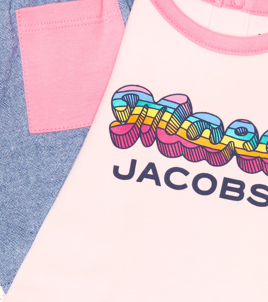 Marc Jacobs Baby Cotton T-shirt And Shorts Set In Pink