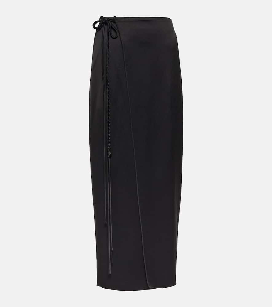 Nanushka Racha wrap satin maxi skirt