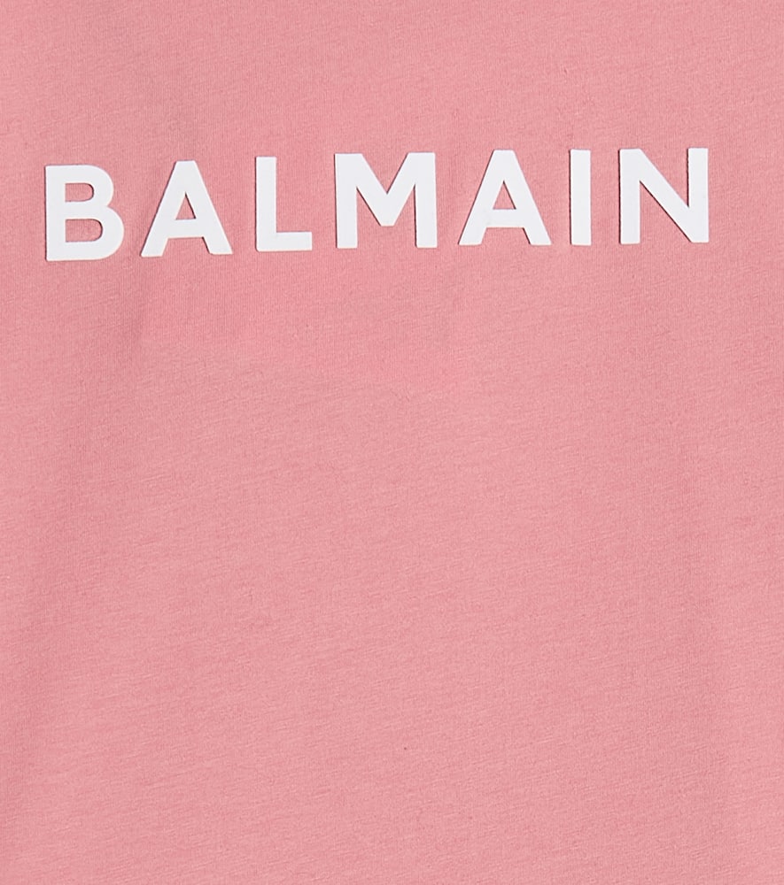Balmain Logo Cotton Jersey T-shirt In Pink