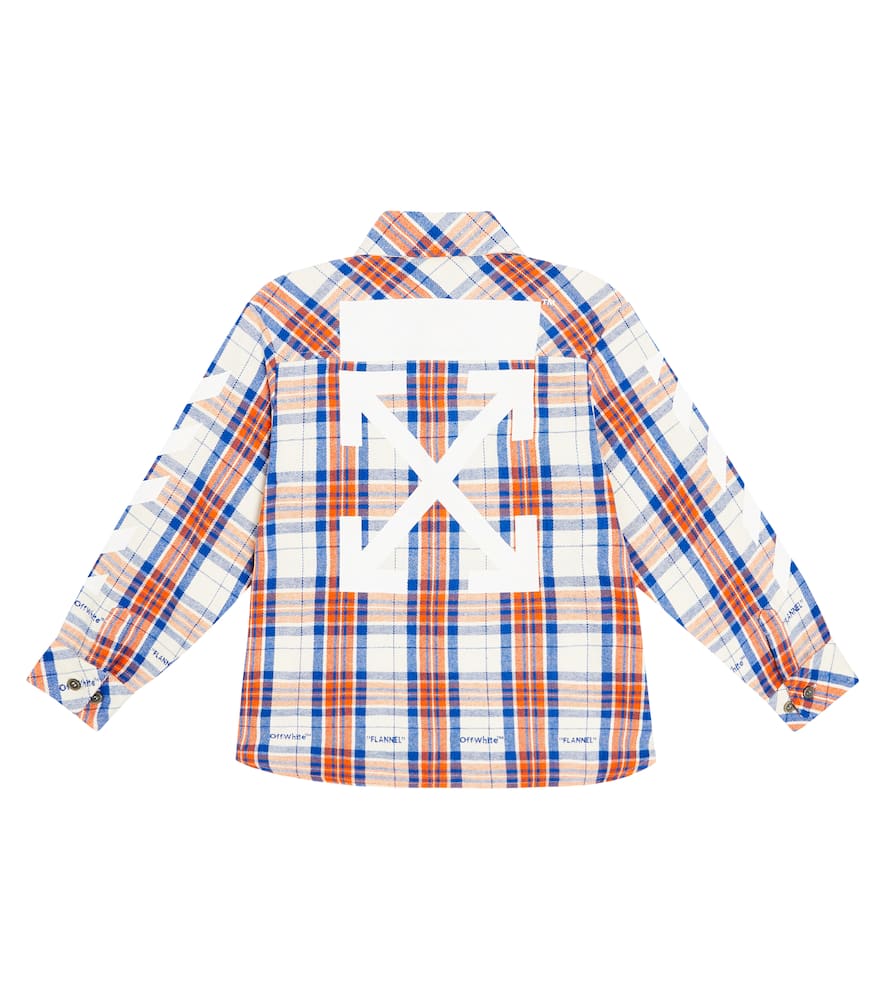 Off-white Arrows Checked Cotton-blend Shirt In Red