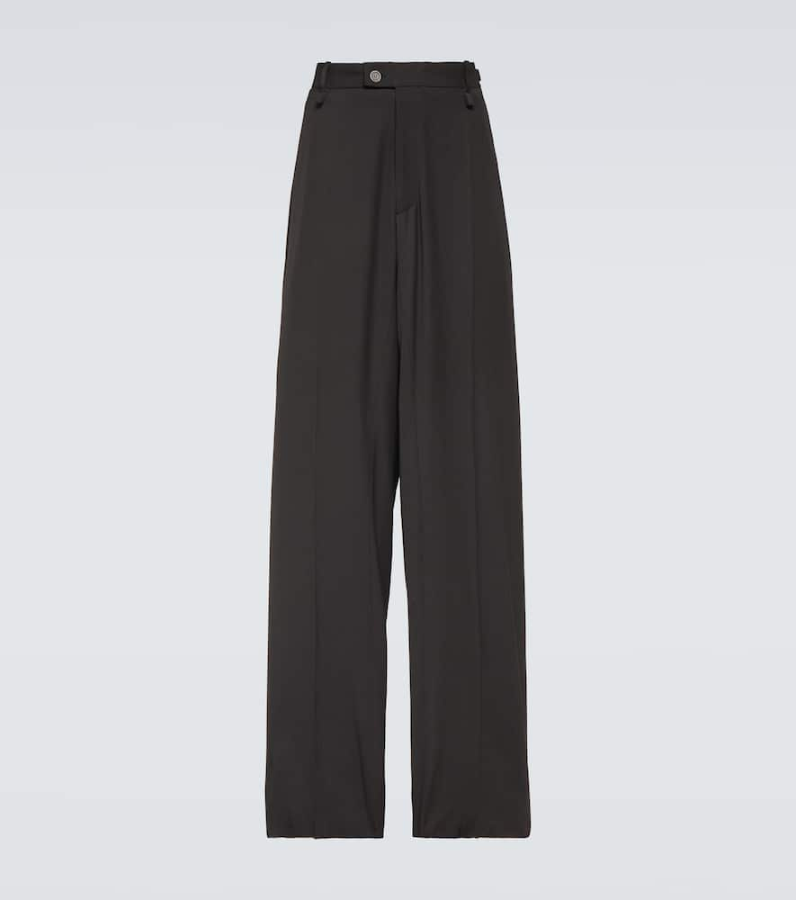 Shop Balenciaga Skater Tailored Wool-blend Wide-leg Pants In Black