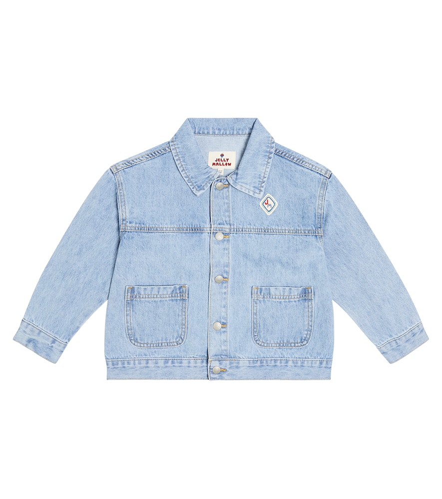 Jellymallow Kids' Printed Denim Jacket In Blue