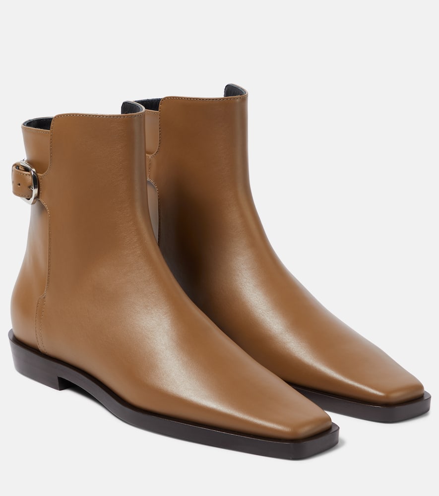 The Belted leather ankle boots