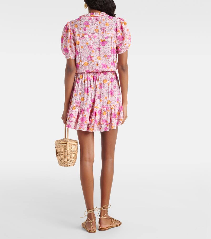 Poupette St Barth Floral Minidress In Pink