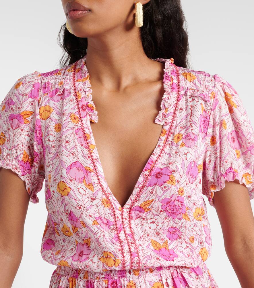 Poupette St Barth Floral Minidress In Pink