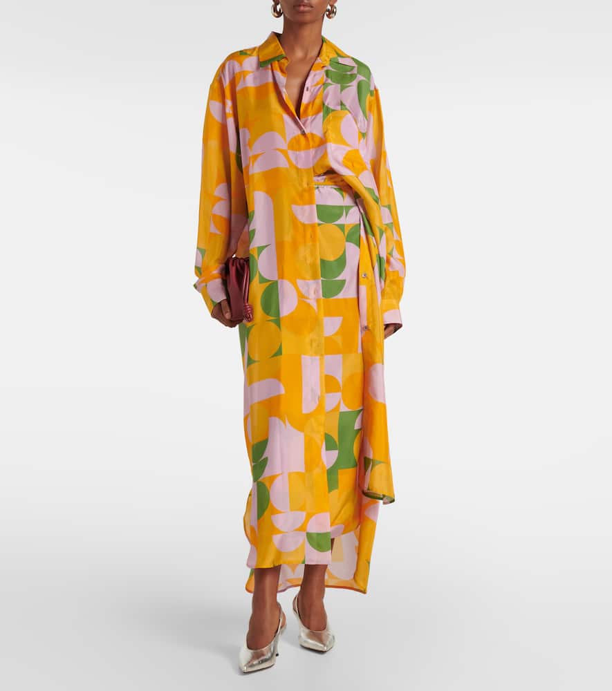 Dries Van Noten Printed silk pongee shirt dress Smart Closet