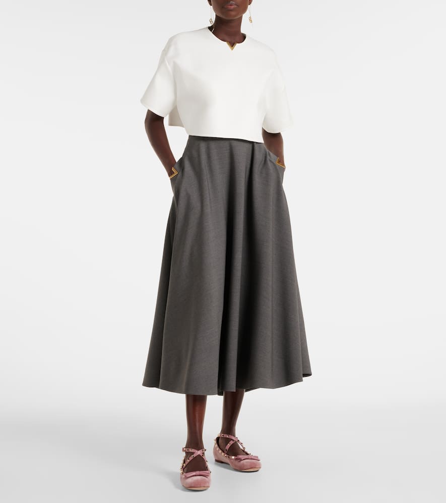 Valentino Rockstud Velvet Ballet Flats In Pink
