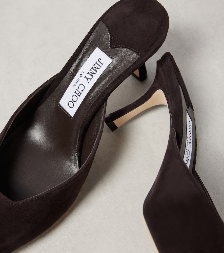 Jimmy Choo Vivi 65 Lizard Print Leather Mules In Brown