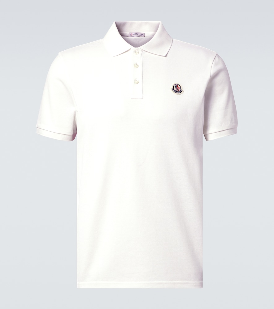 Moncler Cotton Piqué Polo Shirt In White