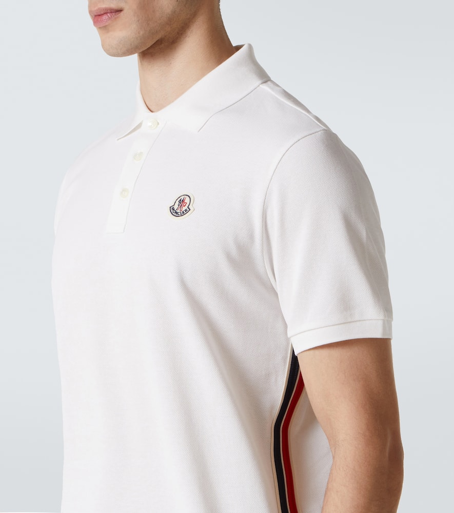 Moncler Cotton Piqué Polo Shirt In White
