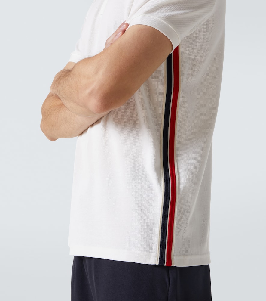 Moncler Cotton Piqué Polo Shirt In White